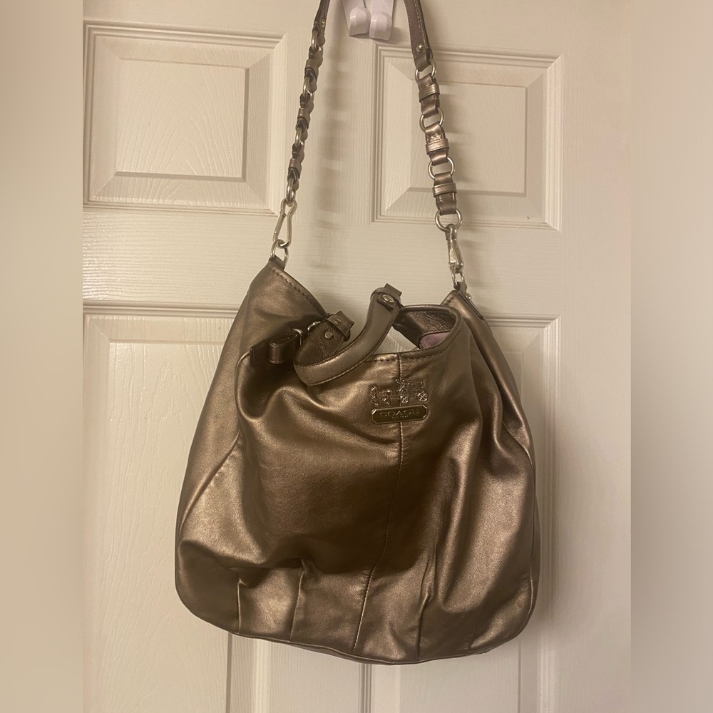Beautiful Metallic Coach Shoulder Bag EUC